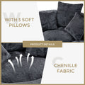 Coolmore Lazy Sofa Durable Comfort Lounger High Back Bean Bag Chair Couch With Three Pillows For Adults And Kids, Indoor & Outdoor, Single Gaming Sofa Chair For Bedroom,Office Black Chenille Black Foam Chenille 1 Seat