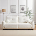 Lamb'S Wool 2 Seater Cushion Sofa 90'' Comfortable Sofa For Living Room Bedroom And Other Casual Spaces Lamb'S Wool Sofa With 2 Cushions And 2 Ball Pillows. Beige Two Sets Beige Foam Fabric 4 Seat