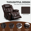 Dual Motor Infinite Position Up To 350 Lbs Electric Medium Size Genuine Leather Brown Power Lift Recliner Chair With 8 Point Vibration Massage And Lumbar Heating White Metal Primary Living Space Heavy Duty Pine Antique Brown Genuine Leather Power Remote