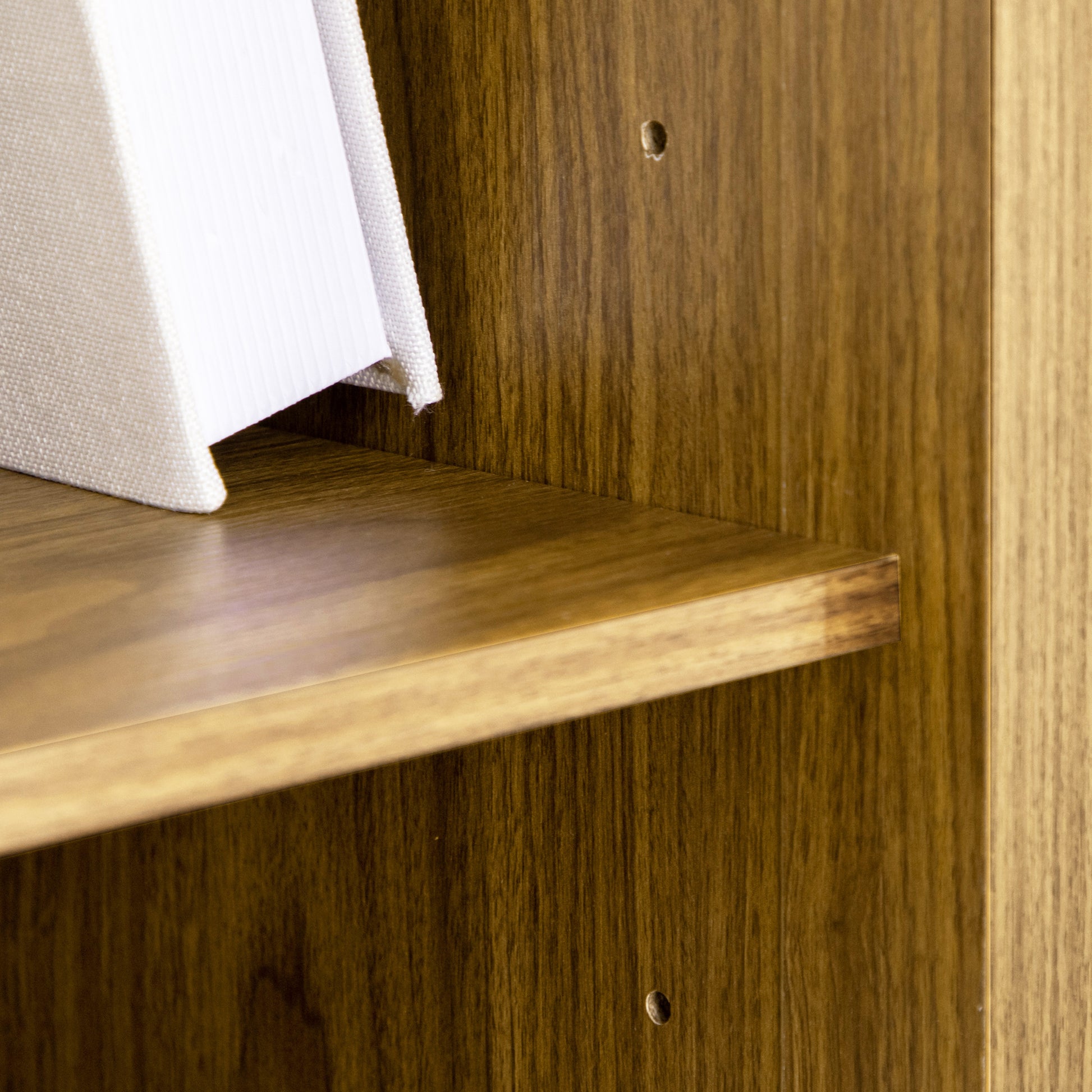 Homcom Bookcase With Cabinet And Open Shelves, Tall Bookshelf, Walnut Walnut Brown Particle Board