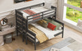 Wood Twin Xl Over Queen Bunk Bed With Ladder, Gray Twin Xl Box Spring Not Required Gray Wood Bedroom Bunk Solid Wood Mdf