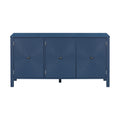 Sideboard With Curved Swirl Patterned Doors And Artistic Three Door Design,Suitable For Living Rooms,Entrance And Study Navy Blue Primary Living Space American Design Mdf