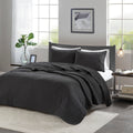 2 Piece Quilt Set Black Twin Twin Xl Twin Black Microfiber