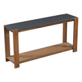 Distinctive Features Of A Minimalist Console Table With Bottom Shelf And Four Legs, Suitable For Entryway, Hallway, Living Room, Foyer, Corridor Black Brown Primary Living Space American Design Shelves Mdf
