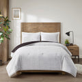 Faux Fur To Mink Down Alternative Comforter Set King Ivory Polyester