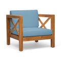 Brava Club Chair Teak Wood Waterproof Fabric