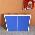 Soozier Mini Ping Pong Table Set For Outdoor And Indoor, Foldable Table Tennis Table With Net, 2 Paddles, 3 Balls, Adjustable Feet, Easy Assembly, Blue Blue Aluminum