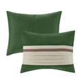 7 Pc Pieced Faux Suede Comforter Set Green Cal King California King Green Polyester