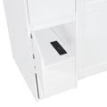 Full Size Murphy Bed With Drawers, Cabinets And Usb Ports,White Full White Mdf Lvl