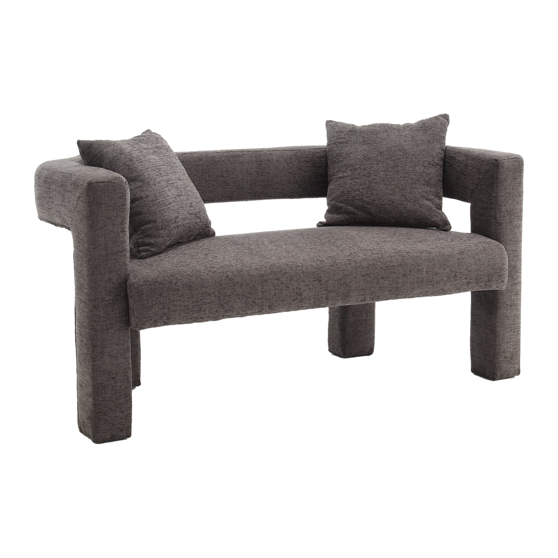 Coolmore Modern Chenille Loveseat Sofacomfy Upholstered 2 Seater Sofa, Small Loveseat Accent Couch For Living Bedroom Leisure Areas Gray Gray Primary Living Space Foam Chenille