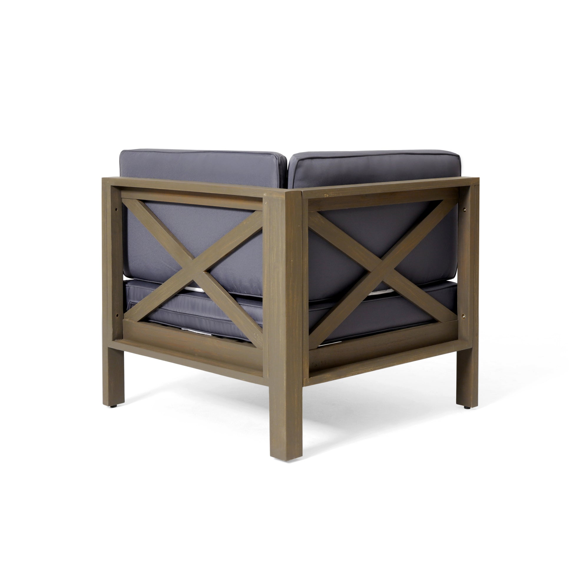 Brava X Back Corner Chair Table, Dark Grey Dark Grey Acacia Wood