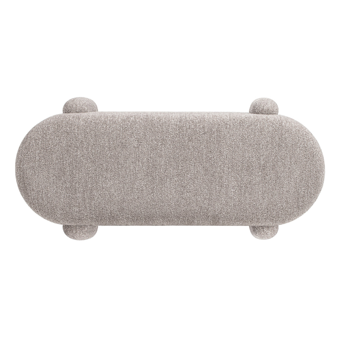 Hugo 49" Oval Fully Upholstered Storage Bench, Boucle Brown Foam Boucle