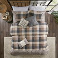 7 Piece Herringbone Comforter Set Neutral Queen Queen Neutral Polyester