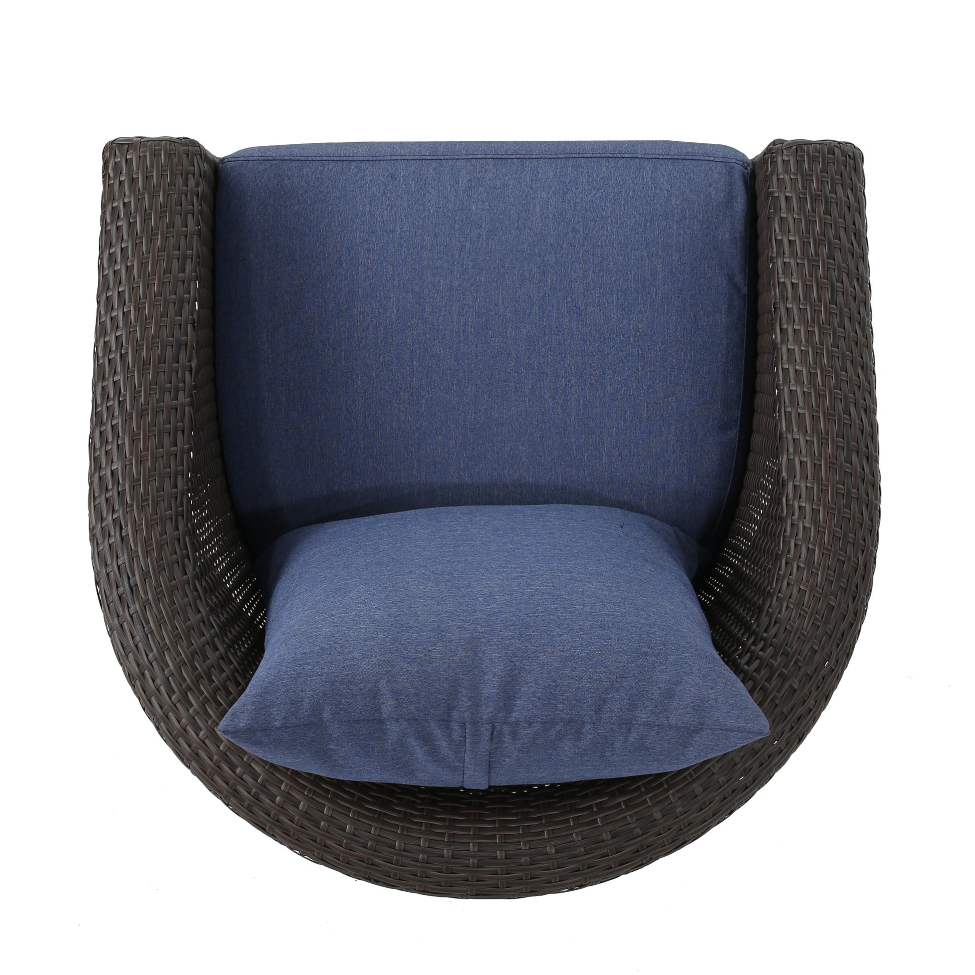 Darius Swivel Club Chair Brown Fabric