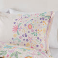 Floral Reversible Cotton Duvet Cover Set With Throw Pillow Queen Multicolor Cotton