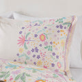 Floral Reversible Cotton Duvet Cover Set With Throw Pillow Twin Multicolor Cotton