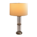 Echo Brushed Nickel Table Lamp With On Off Switch Clear Glass Body Metal Base Brushed Nickel,Clear,White Table&Floor Lamps Glass,Metal