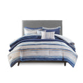 8 Piece Printed Seersucker Comforter And Quilt Set Collection Blue King Cal King King Blue Polyester