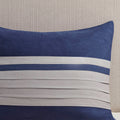 7 Pc Pieced Faux Suede Comforter Set Blue Cal King California King Blue Polyester