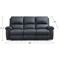 Monica Power Zero Gravity Reclining Sofa Gunmetal Memory Foam Genuine Leather 3 Seat