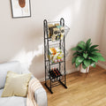 3 Tier Kitchen Storage Basket Organizer, Freestanding Metal Wire Rack For Fruit, Vegetables, And Pantry Items Black Kitchen American Design,American Traditional Metal