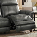 Sherwood Power Headrest Zero Gravity Reclining Sofa Gun Ash Memory Foam Genuine Leather 3 Seat