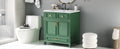 30'' Bathroom Vanity With Resin Sink, Solid Wood Frame Bathroom Storage Cabinet With Soft Closing Doors, Retro Style, Green Same As Sw000118Aaf Green Bathroom Modern Solid Wood Mdf Resin
