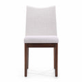 Dining Chair Set Of 2 Light Beige Fabric