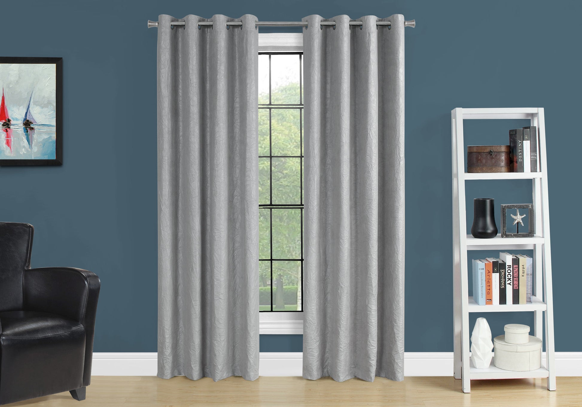 Curtain Panel, 2Pcs Set, 54"W X 95"L, Room Darkening, Grommet, Living Room, Bedroom, Kitchen, Grey Micro Suede, Contemporary, Modern Silver Polyester