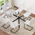Table And Chair Set.Modern Rectangular Glass Dining Table With 0.39