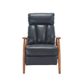 Coolmore Wood Frame Armchair, Modern Accent Chair Lounge Chair For Living Room Black Pu Pu Leather