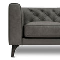 92.52 Inch Genuine Leather Couch 3 Seater Sofa With Tufted Back,Grain Leather Couch With Feather,Down Topper On Seating Surfaces Sofa For Living Room, Comfy Sofa Couch With Extra Deep Seats,Graphite Natural Graphite Genuine Leather 3 Seat