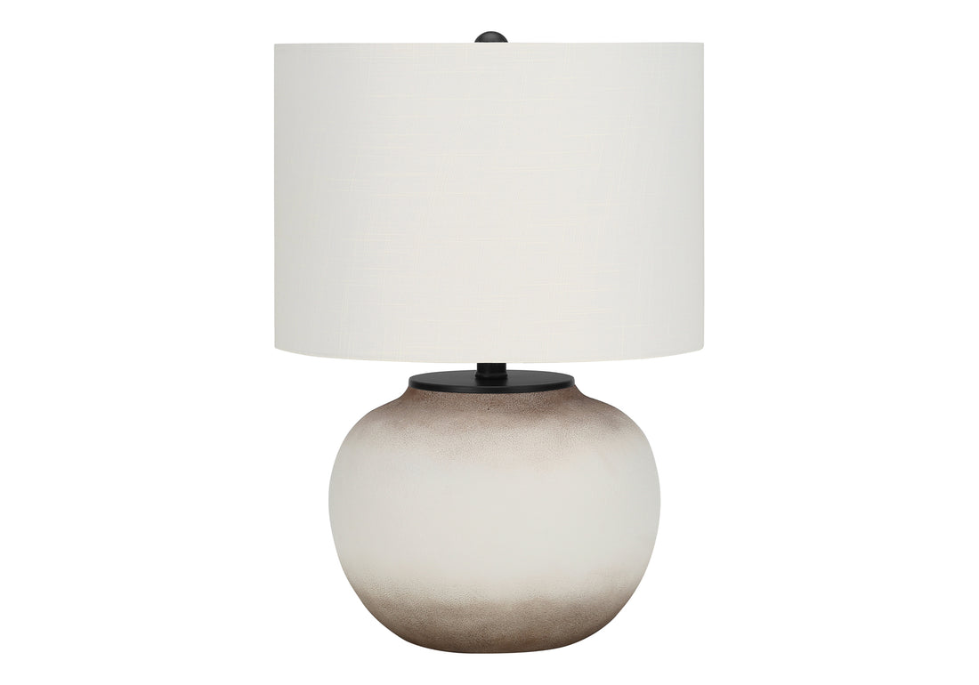 Lighting, 21"H, Table Lamp, Cream Ceramic, Ivory Cream Shade, Modern Cream Ceramic