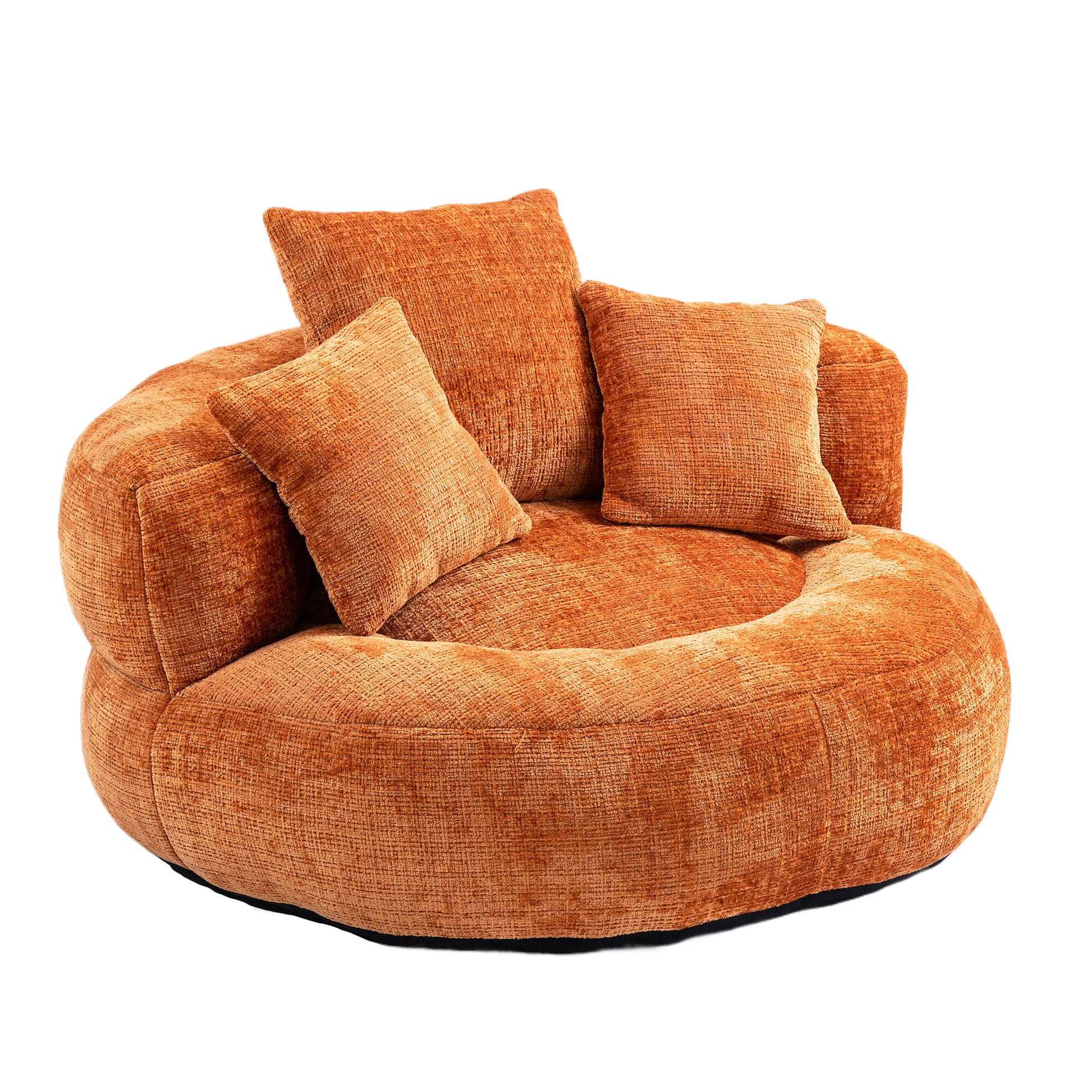 Coolmore Lazy Sofa Durable Comfort Lounger High Back Bean Bag Chair Couch With Three Pillows For Adults And Kids, Indoor & Outdoor, Single Gaming Sofa Chair For Bedroom,Office Orange Chenille Orange Foam Chenille 1 Seat