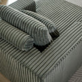 62.5 Inch Corduroy Sponge Sofa Lounge Chair,No Assembly Required,Fluffy Modern Sleeper Chair For Indoor Living Room Bedroom Army Green Foam Corduroy 1 Seat