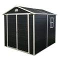 6X8Ft Resin Outdoor Storage Shed Kit Perfect To Store Patio Furniture,Black Black Polypropylene