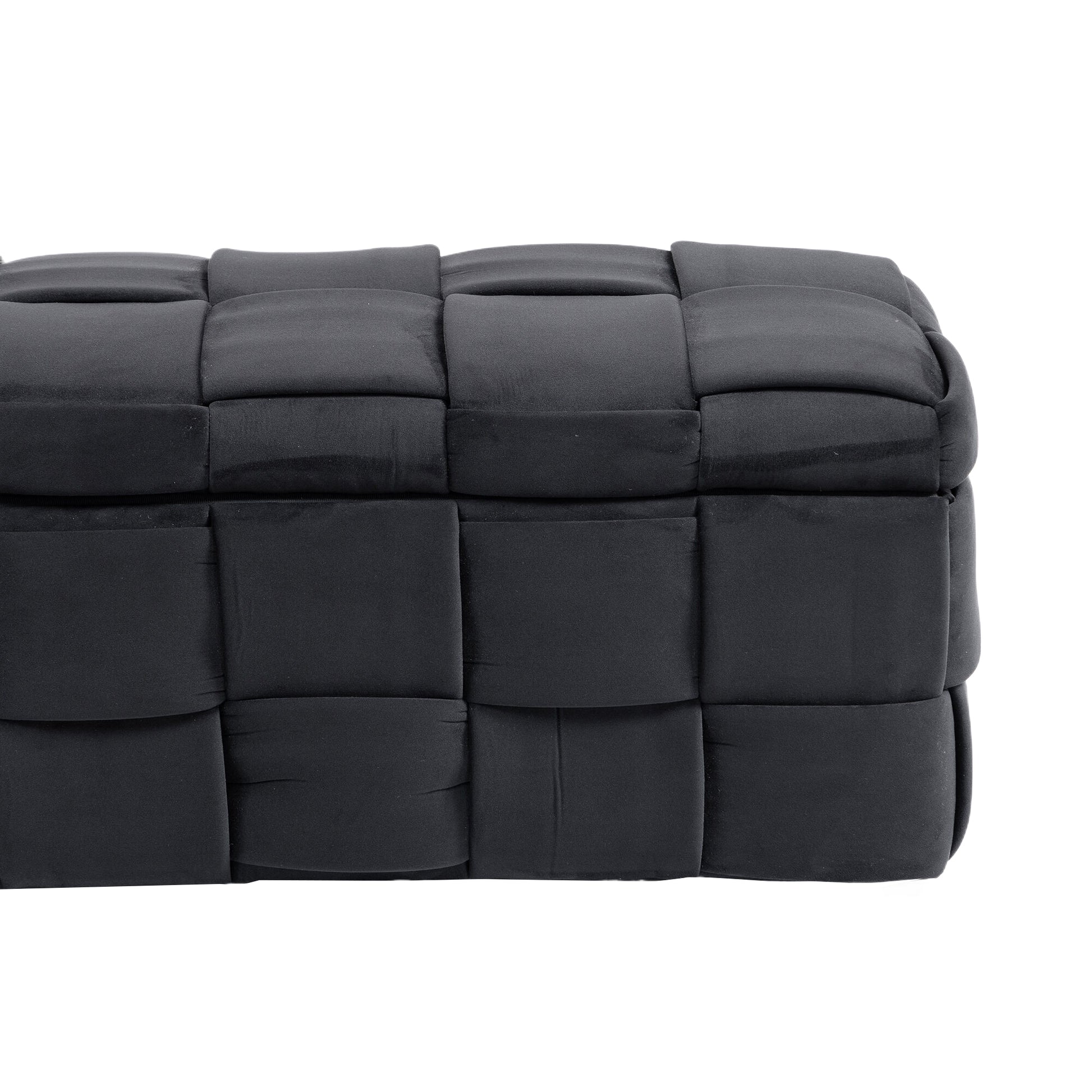 Coolmore Storage Ottoman,Bedroom End Bench,Upholstered Fabric Storage Ottoman With Safety Hinge, Entryway Padded Footstool, Ottoman Bench For Living Room & Bedroom Black Black Velvet Bedroom Black Rubberwood Internal Storage Foam Velvet