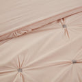 3 Piece Elastic Embroidered Cotton Duvet Cover Set King Pink Cotton