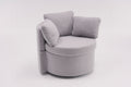 029 Teddy Fabric Swivel And Storage Chair With Back Cushion For Living Room,Light Gray Light Gray Primary Living Space Modern Foam Teddy