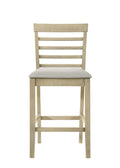 Beautiful Cream Color Counter Height 2Pc Dining Pub Height Chairs Upholstered Seat Dining Room Wooden Furniture Cream Dining Room Contemporary Bar Stools Slat Back Set Of 2 Wood