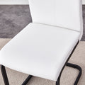 Table And Chair Set, Modern Dining Table, Black Tabletop And Black Mdf Leg Table, Soft And Comfortable Dining Chair, Perfect For Dinner, Meetings, Home And Office Decor White Black Mdf