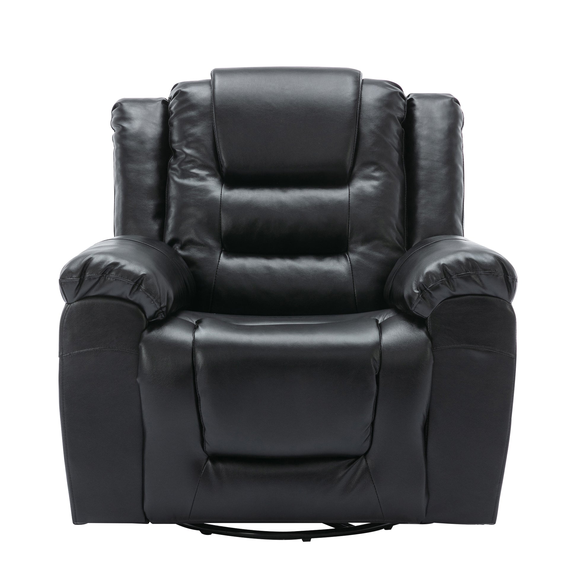 Home Theater Recliner Set Manual Recliner Chair With Wide Armrest, Two Built In Cup Holders For Living Room,Bedroom, Black Old Sku:Sg000760Aab Black Foam Pu Leather