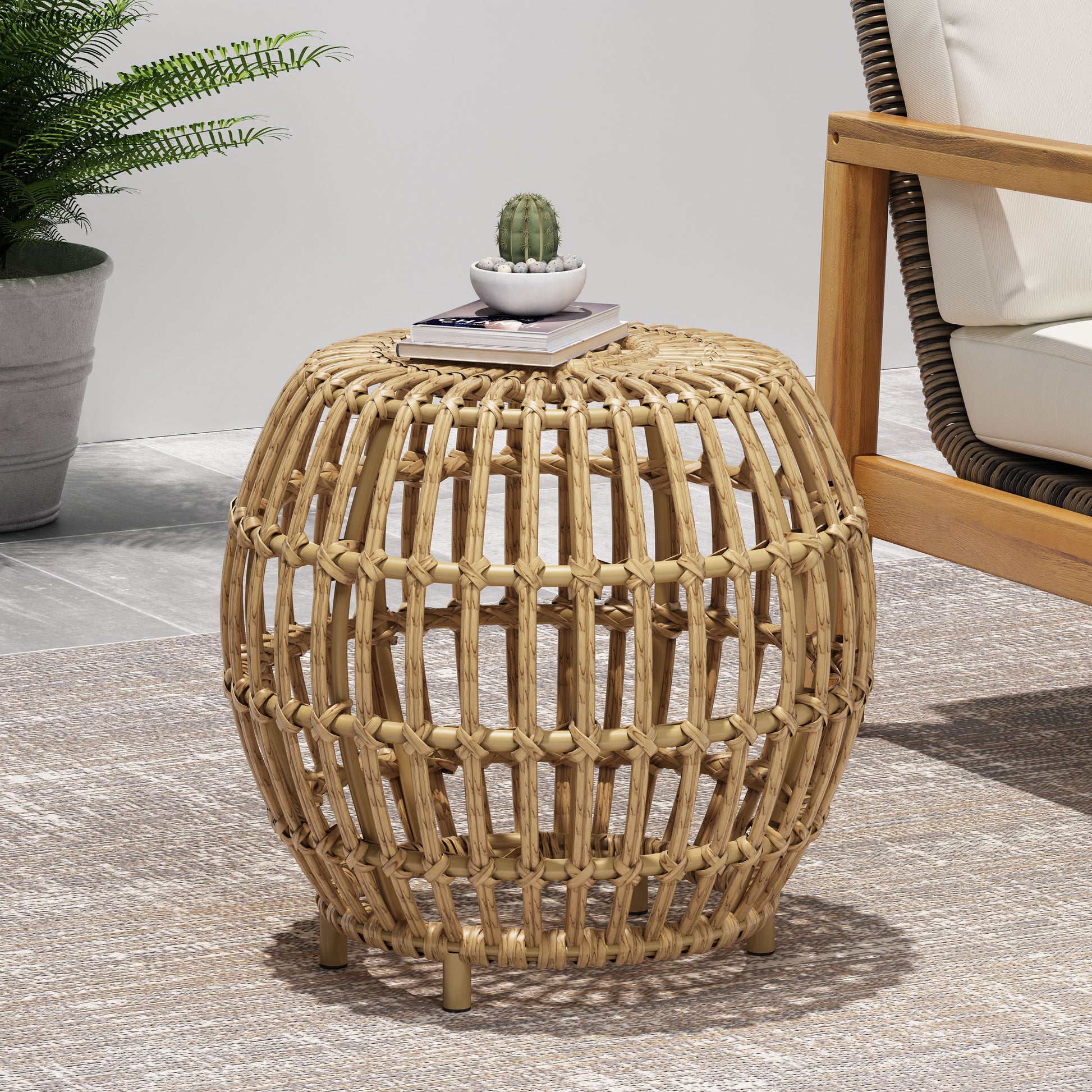 Ottawa Side Table Light Brown Wicker