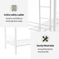 Bunk Bed Twin Over Twin Size With Ladder And High Guardrail, Able To Split, Metal Bunk Bed, Storage Space, Noise Free,White Box Spring Not Required Twin White Metal Metal