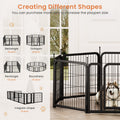 Dog Playpen Outdoor, 8 Panel Dog Fence 31.'' Pet Pen For Small Dogs Pet Exercise Pen For Puppy Rabbit Small Animals Portable Playpen For Rv Camping Garden Yard, Indoor. Black, 26.3'' W X 31.5'' H. Black Iron