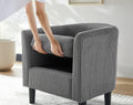Modern Accent Chair,Upholstered Arm Chair Corduroy Single Sofa Chair With Ottoman Foot Rest Comfy Armchair For Living Room Bedroom And Office,Grey Grey Corduroy