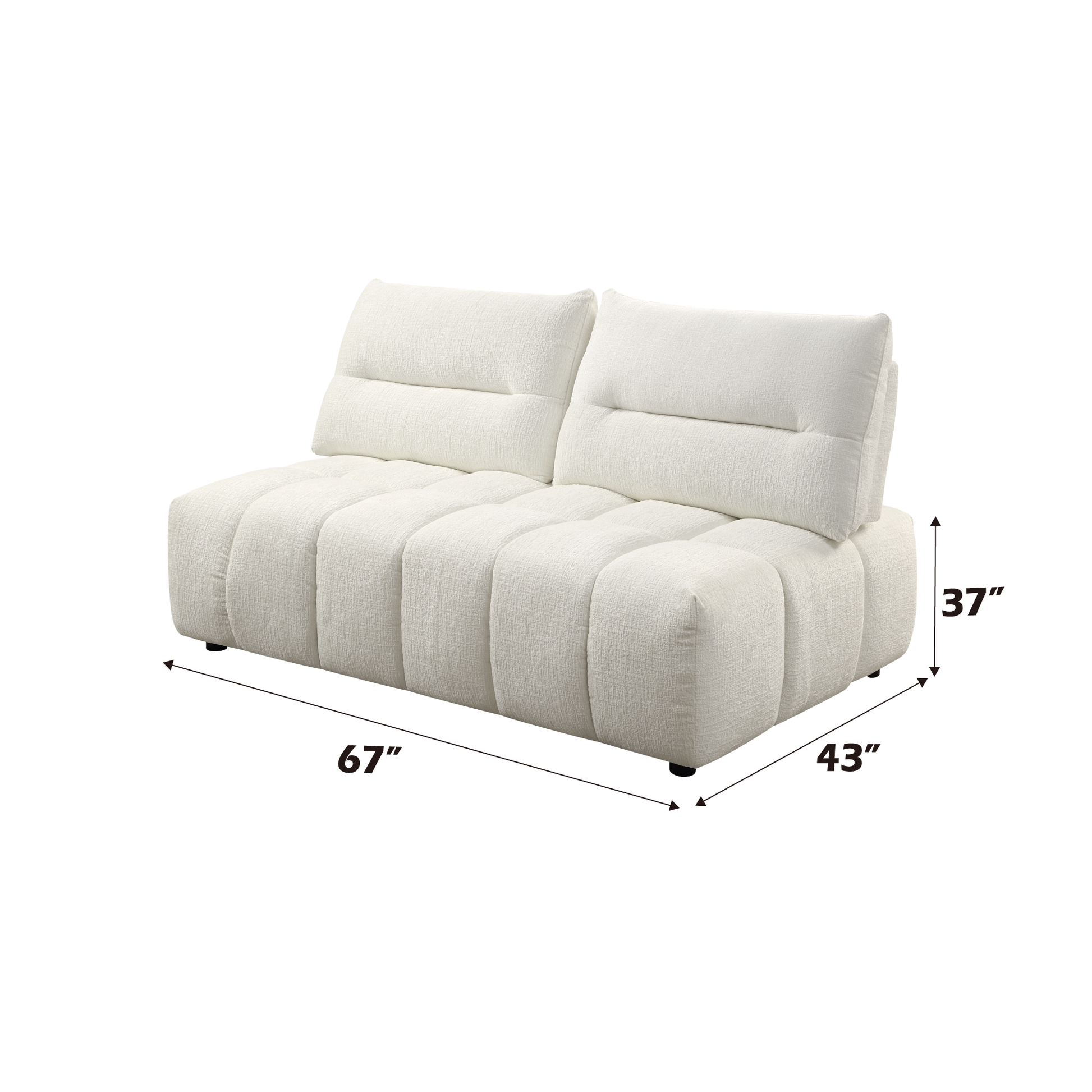Loanna Moludar Loveseat, Beige Linen Lv04042 Beige Upholstered 2 Seat