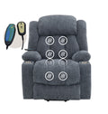 Blue Power Lift Recliner With Heating And Massage Blue Chenille Power Remote Metal Primary Living Space Tight Back Push Button Pillow Top Arms Chenille