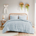 Clip Jacquard Comforter Set King Cal King King Blue Polyester