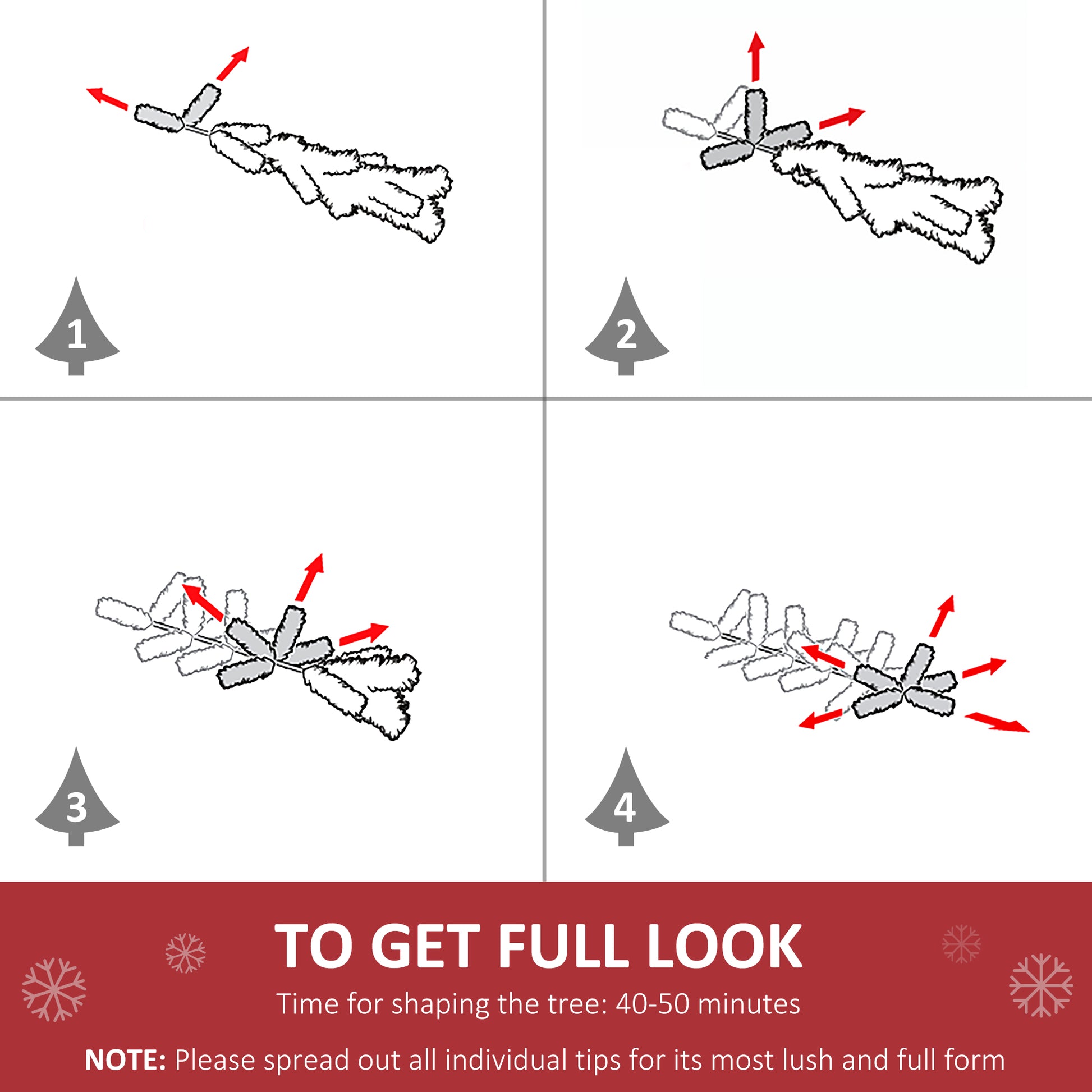 Homcom 6' Tall Unlit Slim Fir Artificial Christmas Tree With Realistic Branches, And 583 Tips, Green Green Plastic